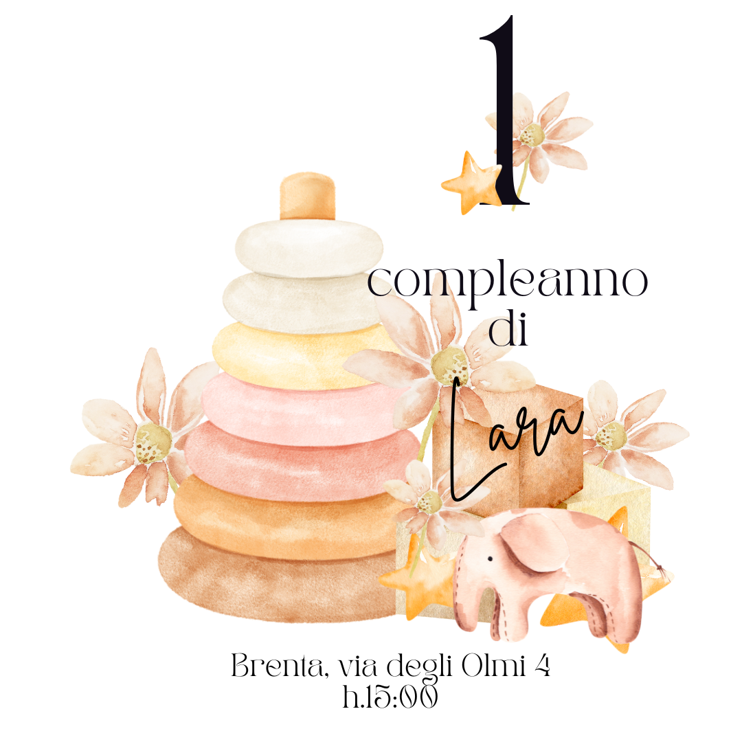 Inviti per il Primo Compleanno in PDF- Personalizzati e Originali per Bambini