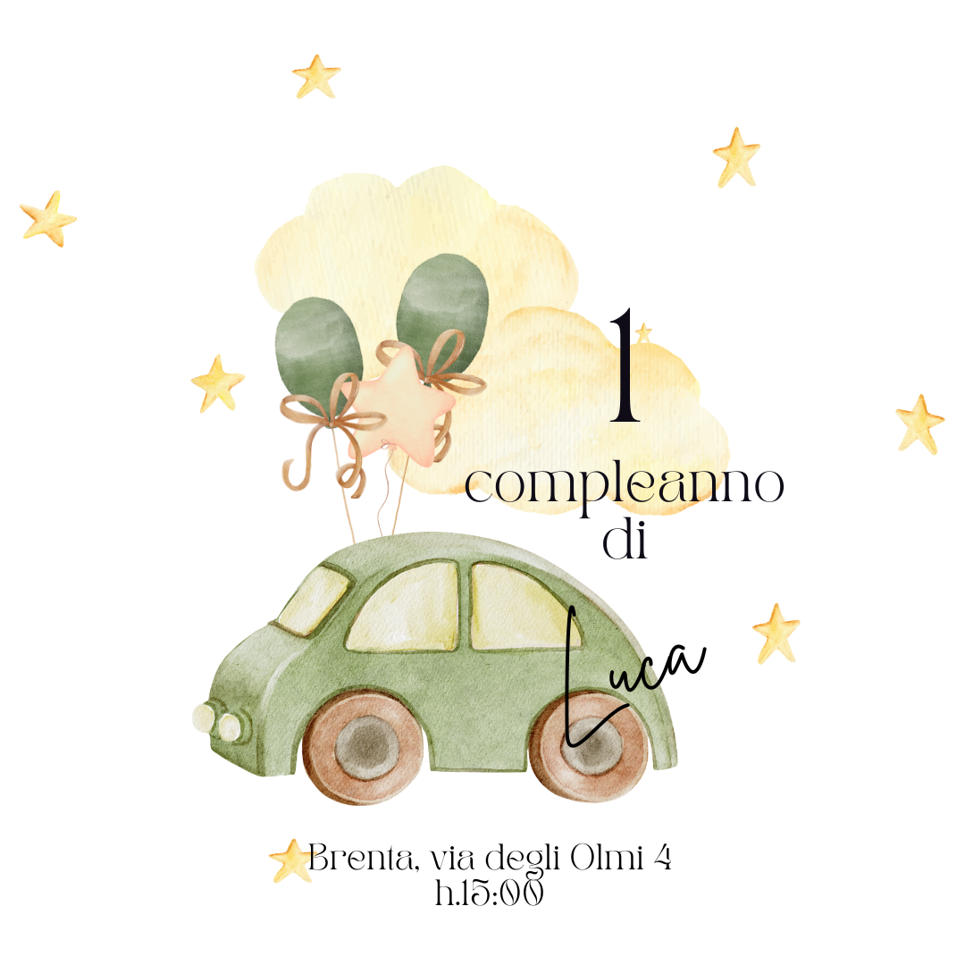 Inviti per il Primo Compleanno in PDF- Personalizzati e Originali per Bambini