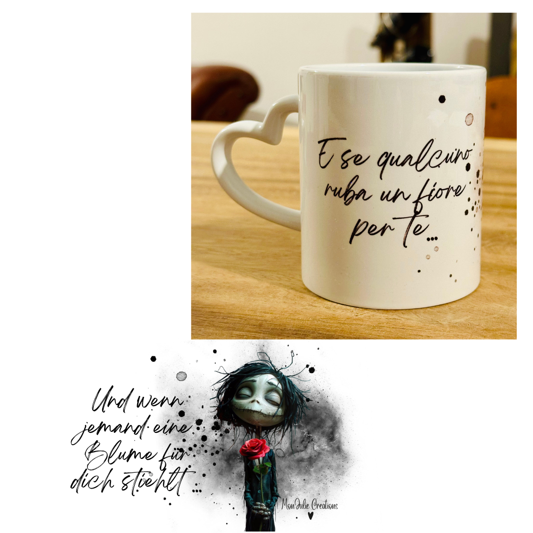 Tazza Mug per Innamorati Originale con Rosa e Frase Speciale