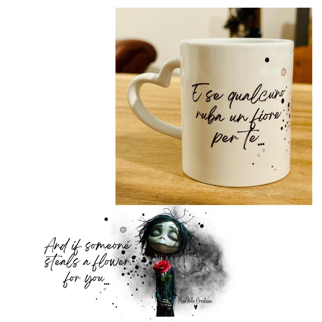 Tazza Mug per Innamorati Originale con Rosa e Frase Speciale