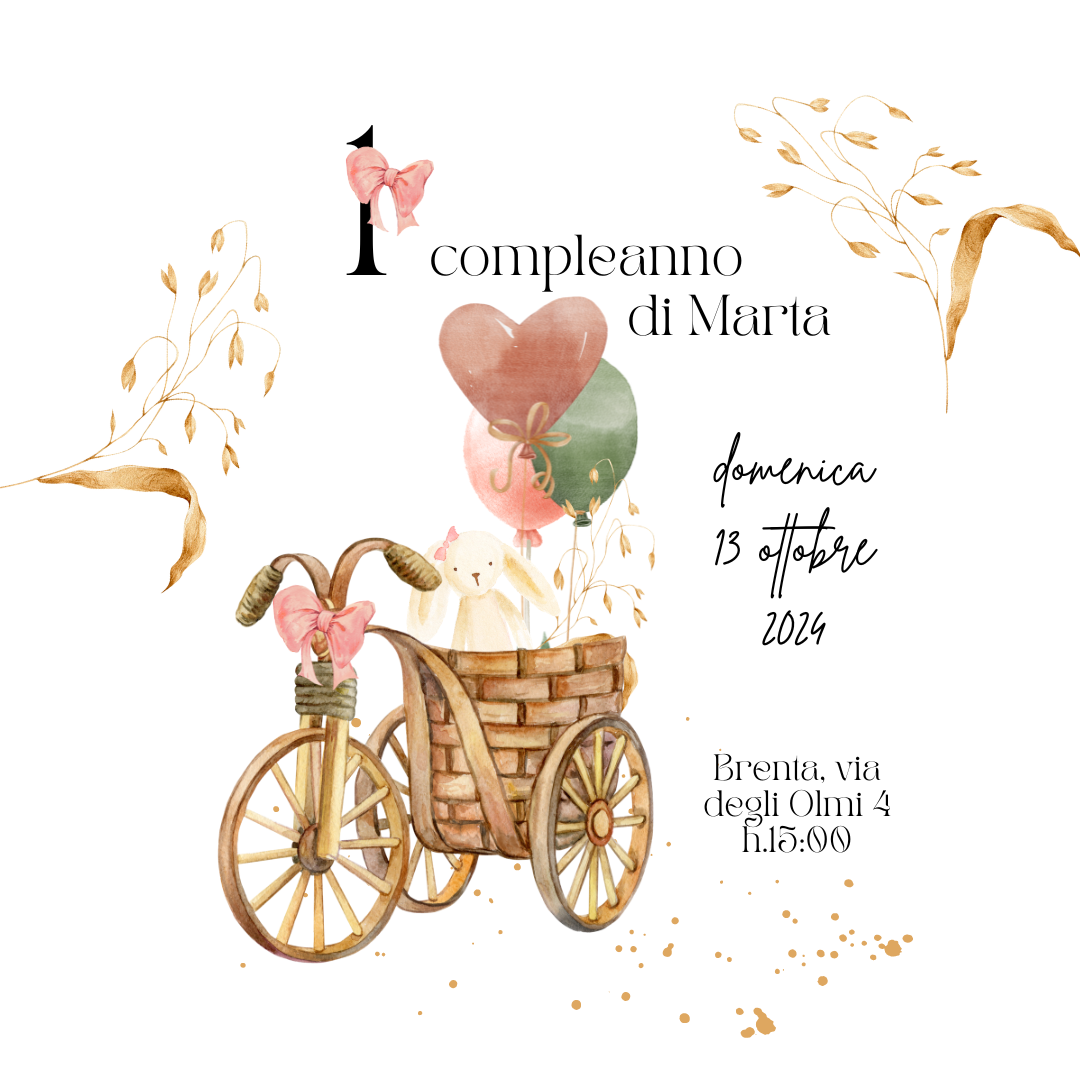 Inviti per il Primo Compleanno in PDF- Personalizzati e Originali per Bambini