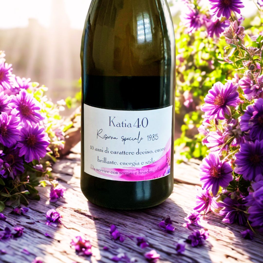 Etchetta personalizzata per bottiglia di vino, prosecco o spumante - ideale per compleanni, anniversari ed eventi speciali