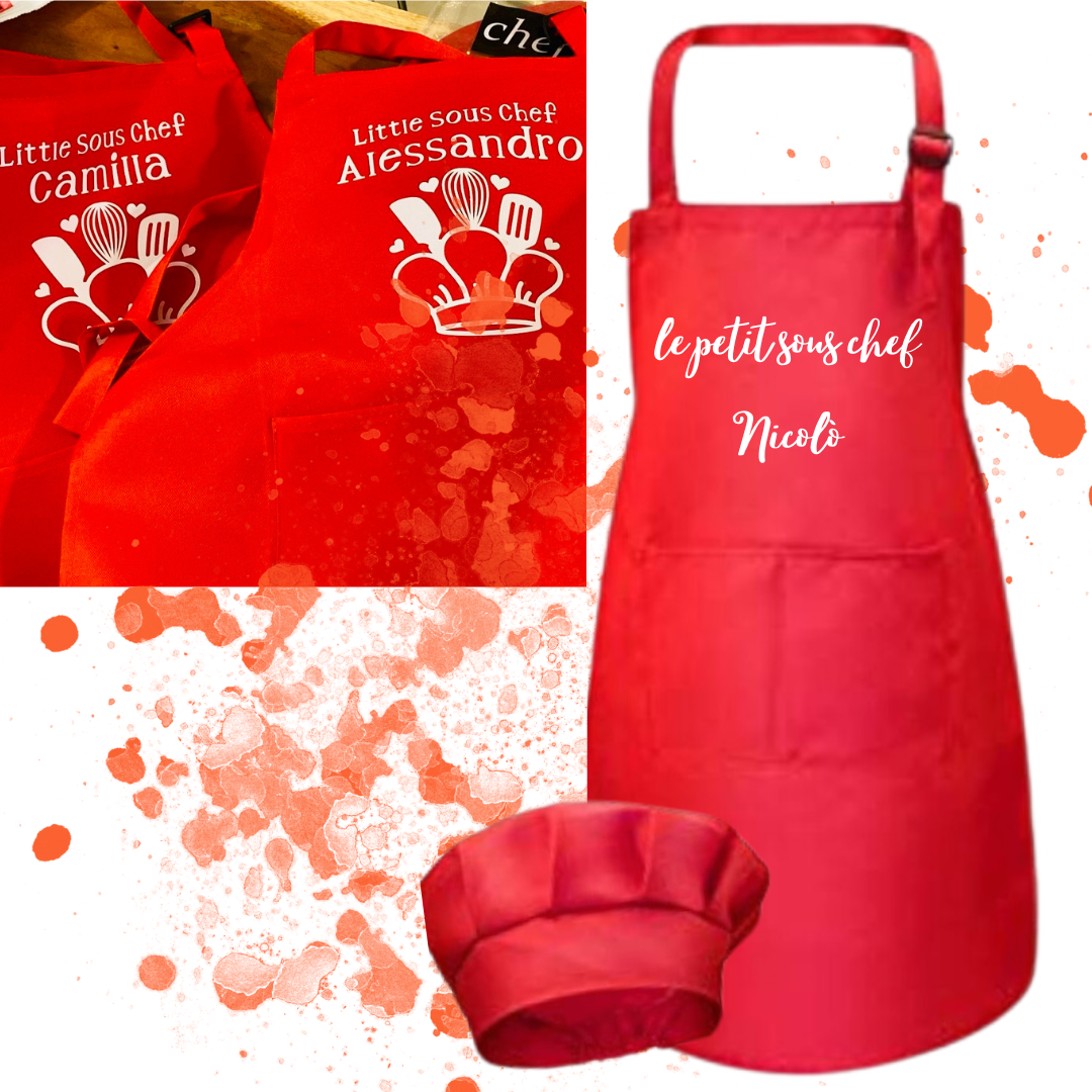 Grembiule e Cappello da Cucina per Bambini Personalizzati