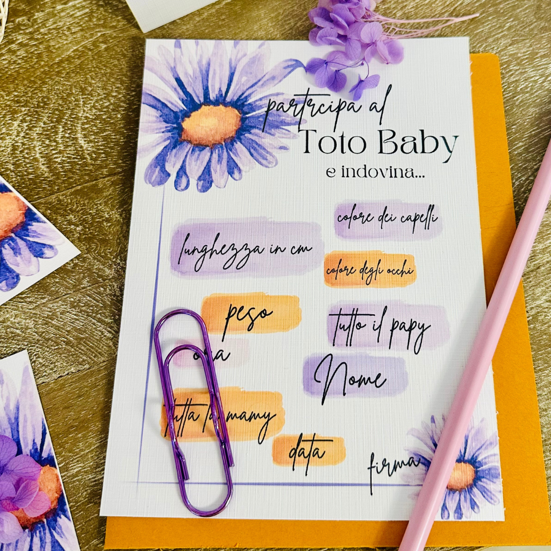 Inviti e giochi originali baby shower