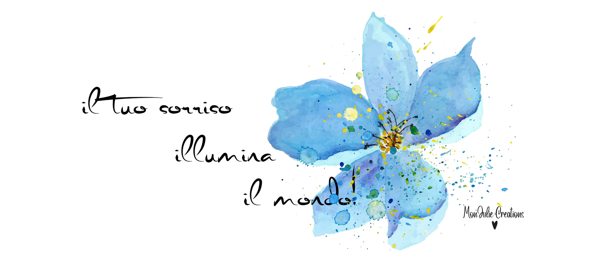 Grafica per tazzza artigianale con grande fiore blu pastello e scritta personalizzabile – idea regalo originale