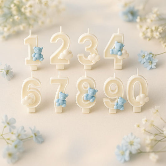 Candeline per Torta di Compleanno Bianche in Cera di Soia Biolgica Personalizzate