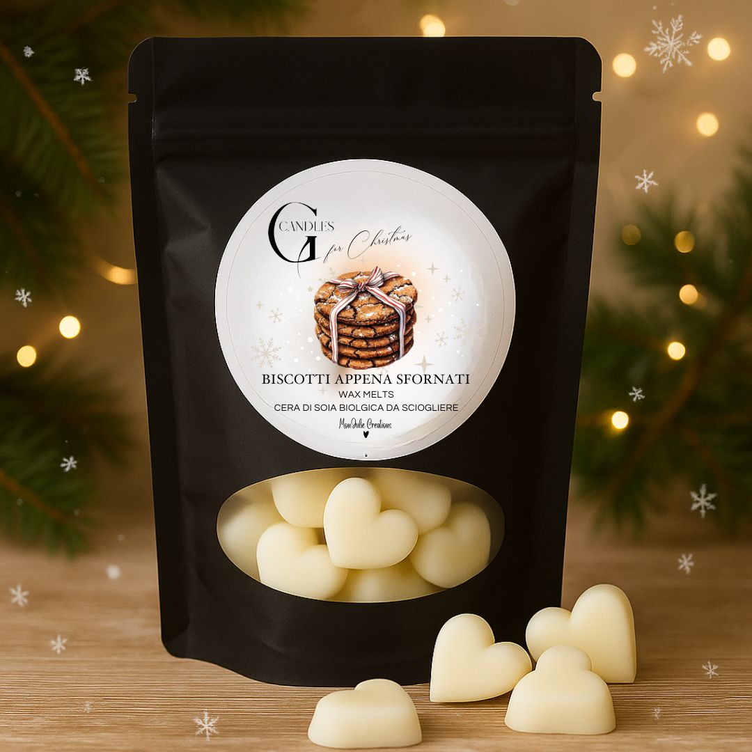 Candela Natalizia al Profumo di Biscotti - Wax Melts in Cera di Soia Artigianale